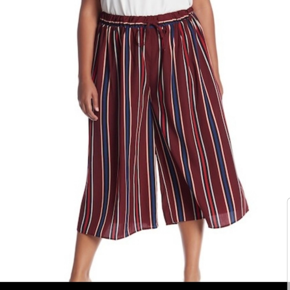 Melloday striped gaucho pants
